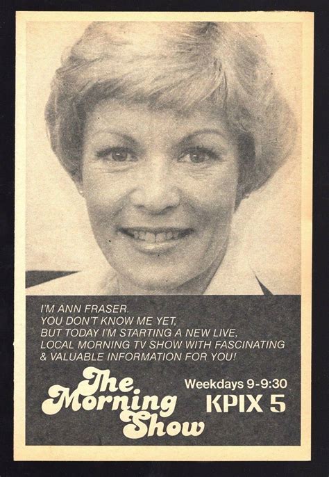 Joanie was a star on Bay Area <strong>TV</strong> and Radio for over 40 years. . Ann fraser tv host wikipedia